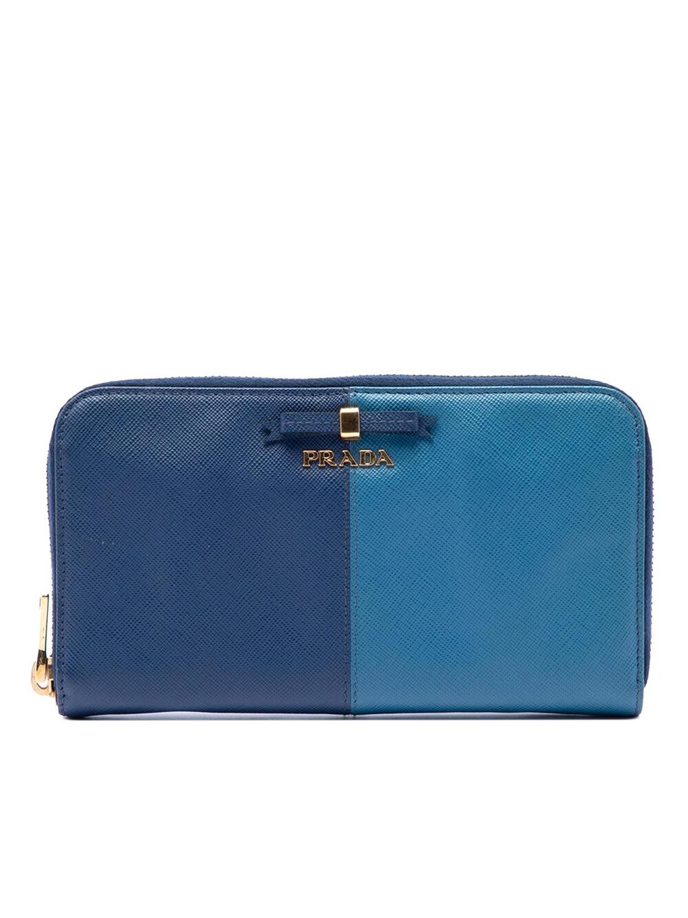 Prada Bicolor Saffiano Bow Zip Long #282699P31B